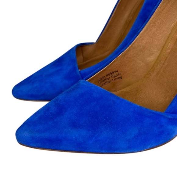 Madewell Mira Blue Suede Pointed Toe Pumps Heels Size 8.5 - Picture 3 of 10